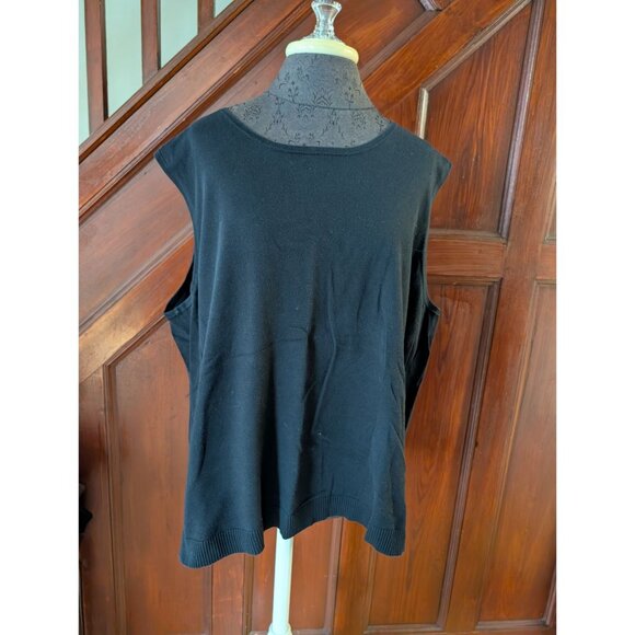Josephine Chaus Womens Sleeveless Black Sleeveless Sweater Shell 3X - Picture 1 of 7